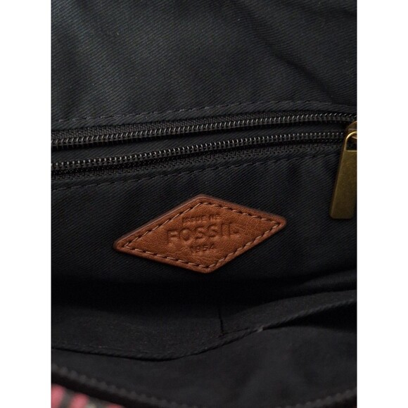 Fossil Passport Crossbody Purse Handbag Canvas Striped Multicolor Y2K Bohemian - Picture 5 of 13